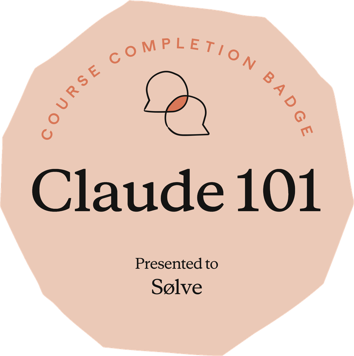 Claude 101 course completion badge from Claude Academy